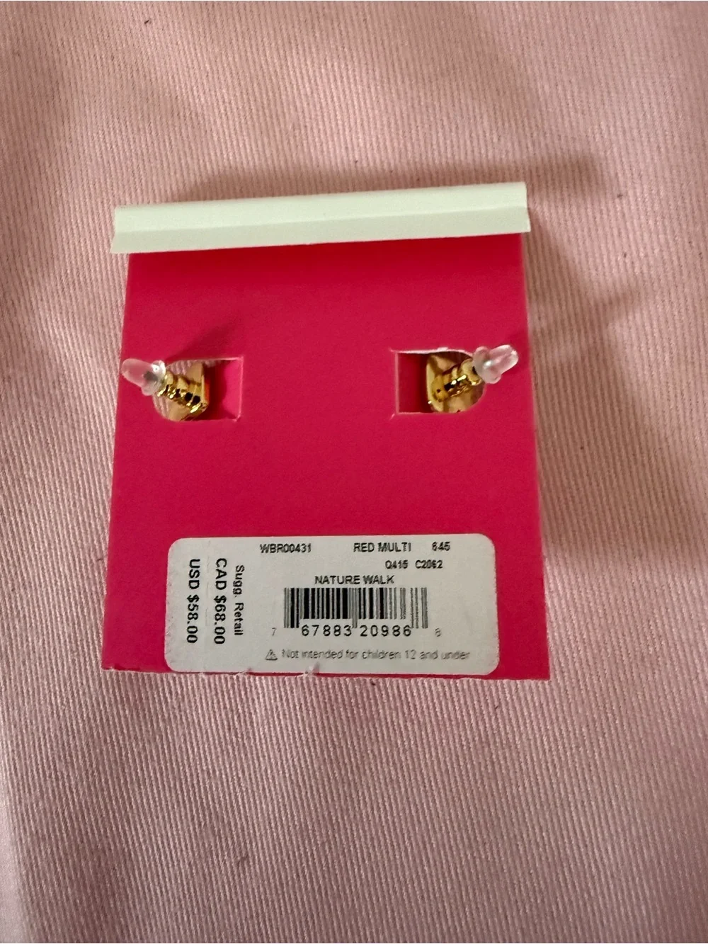 Kate Spade Nature Walk Ladybug Huggie Earrings